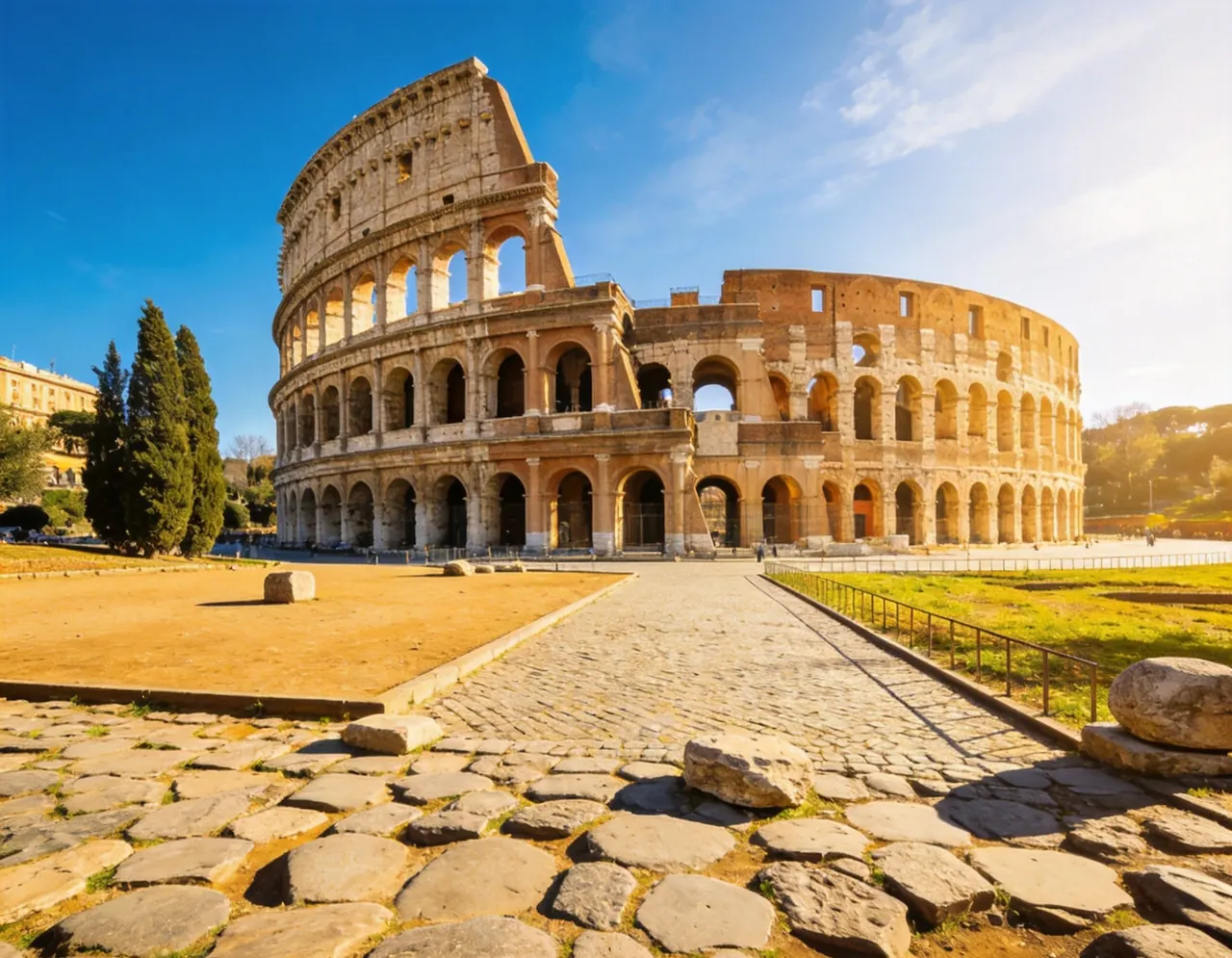 Colosseum travel scene for an AI dog or cat portrait