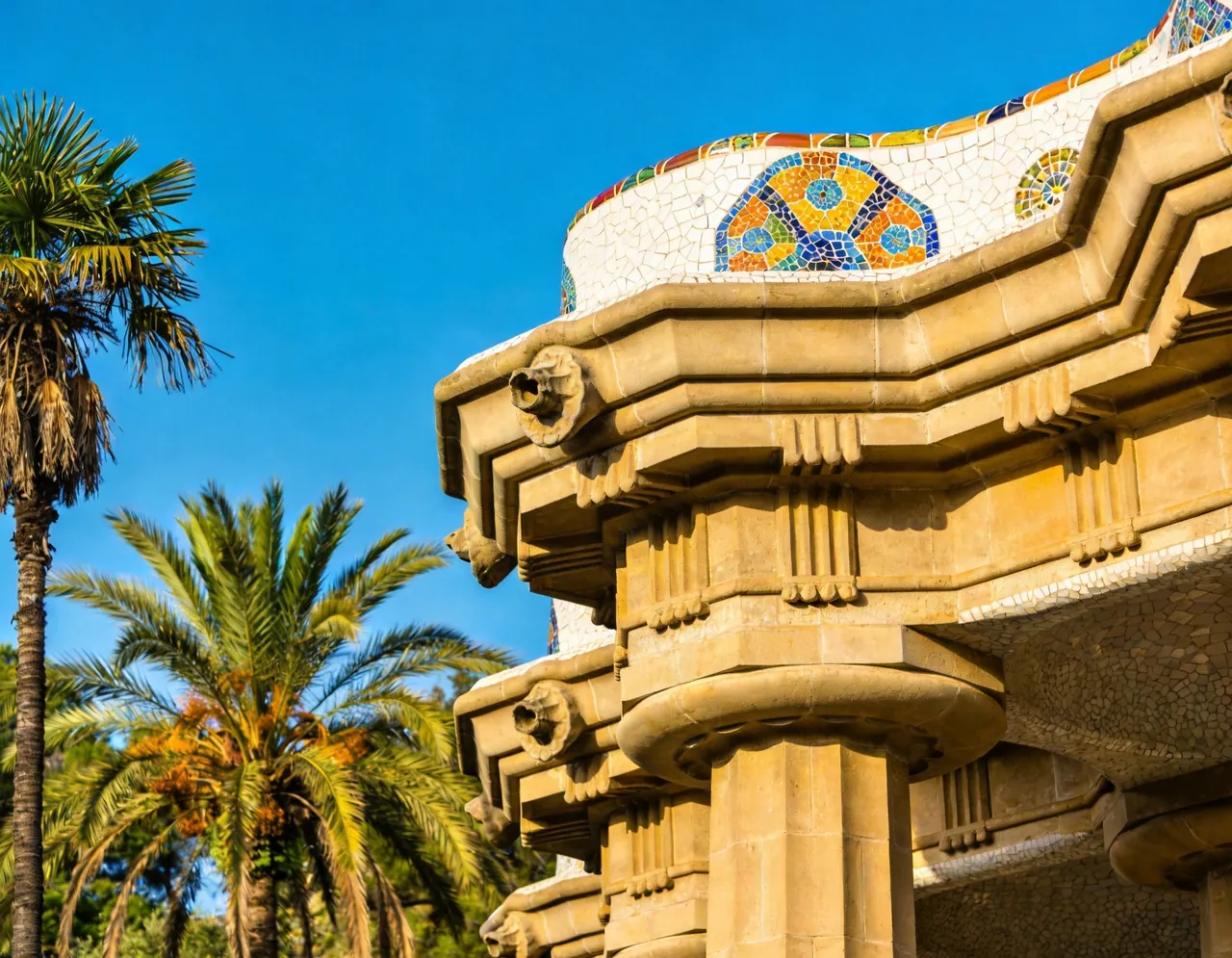 Park Güell dramatic travel backdrop for pets