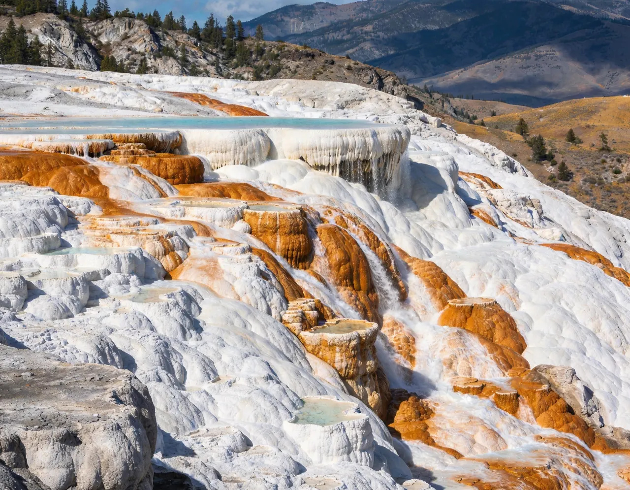 Yellowstone Geysers travel scene for an AI dog or cat portrait